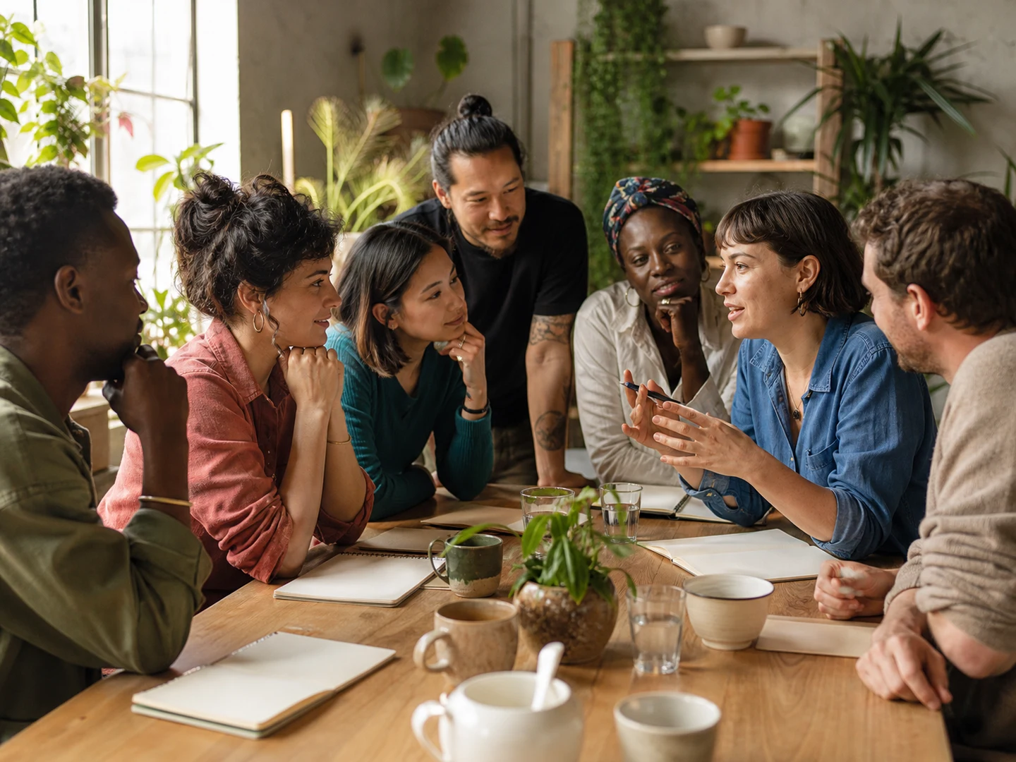 Founders shaping a community launch plan together